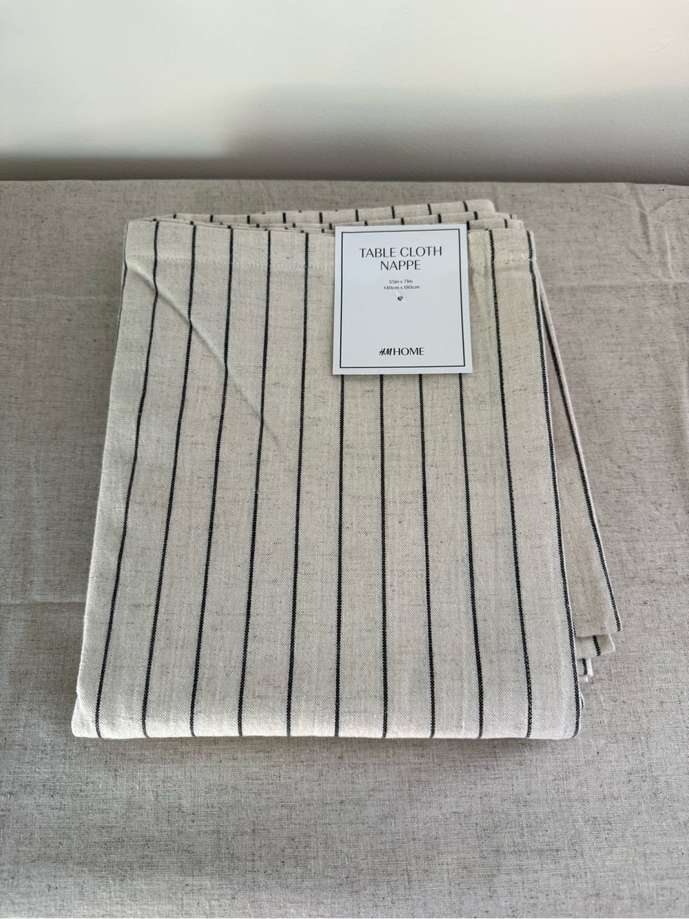 H&M Cream with Black Pinstripes Tablecloth